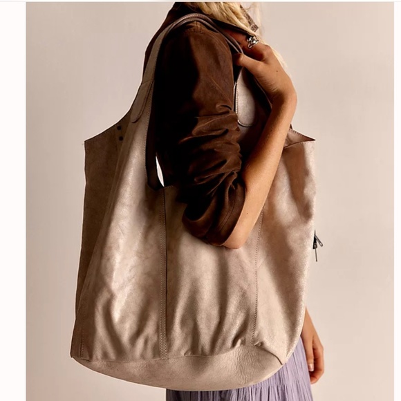 Free People Handbags - Free People Hadley Distressed Slouchy Bag in Mineral NWT $168R